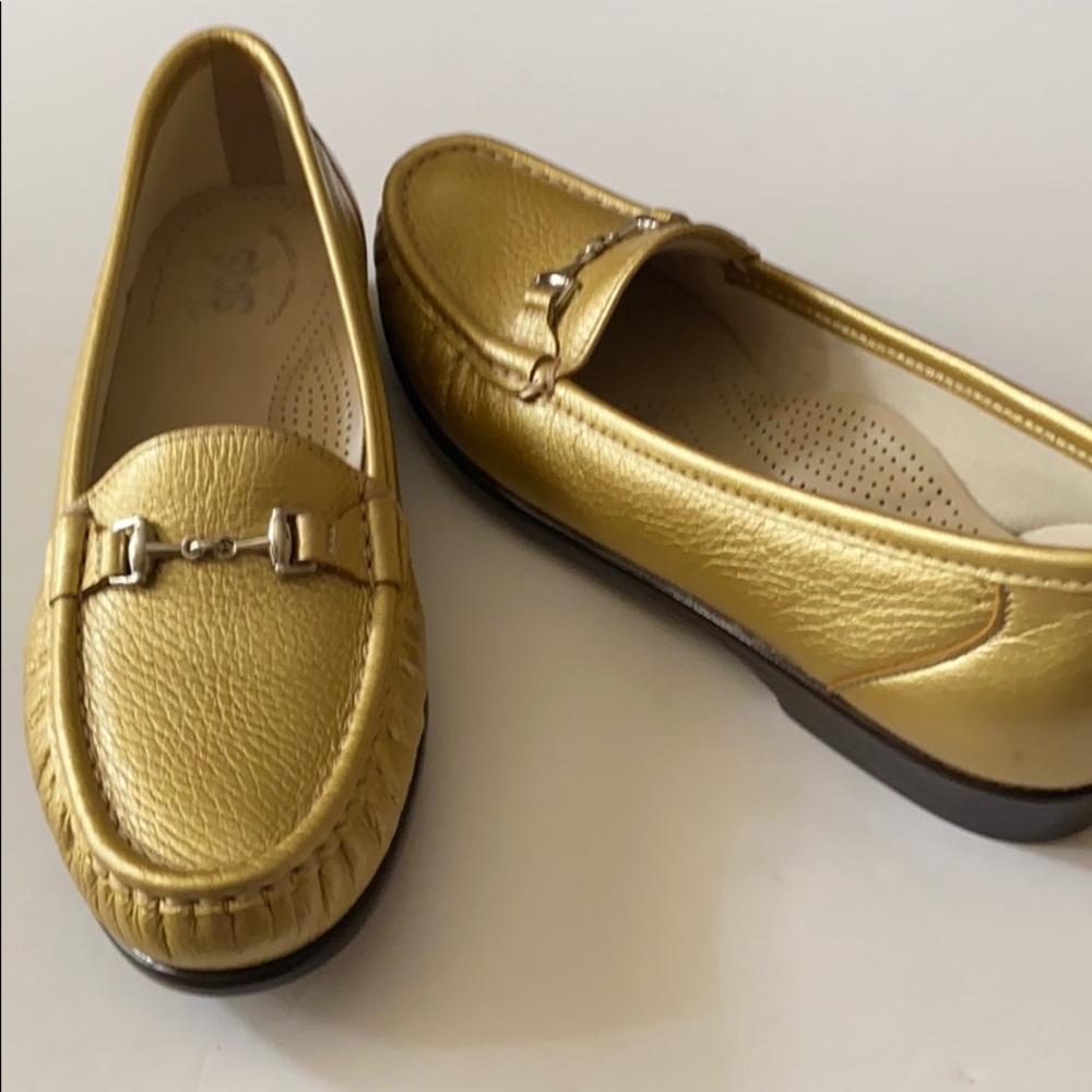 SAS gold loafers shoes